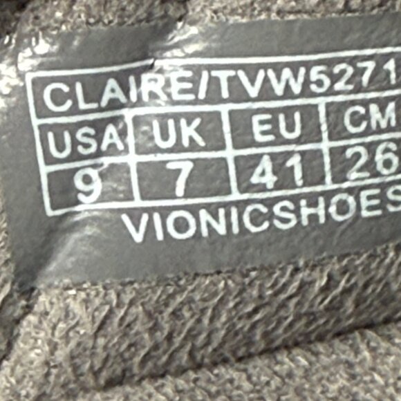 Vionic Claire Womens Size 9 Gray Suede Slip-On Mule Sandals With Elastic Straps - Picture 5 of 9